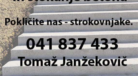 1A strokovno brušenje in štokanje betona