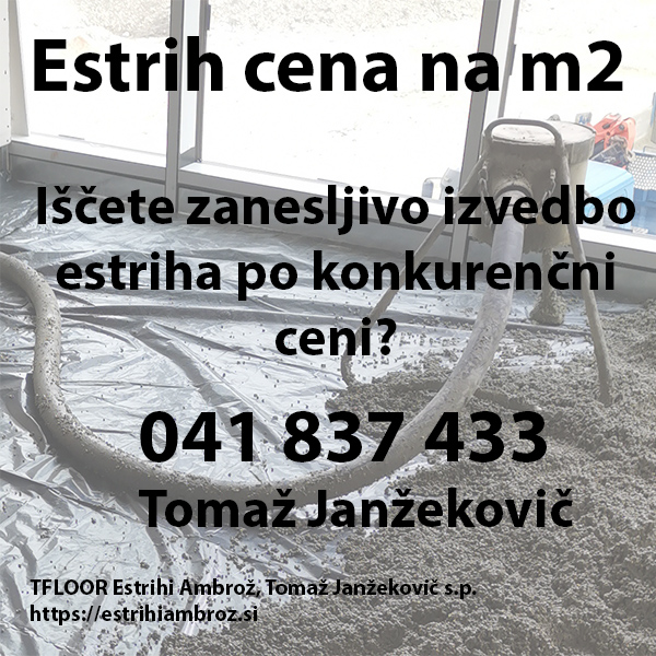 Estrih cena na m2