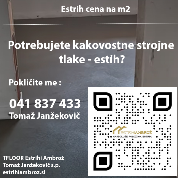 Estrih cena na m2