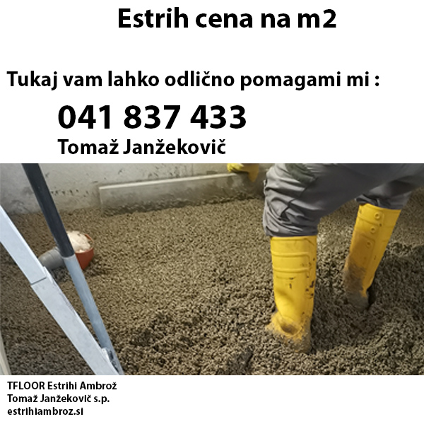 Estrih cena na m2