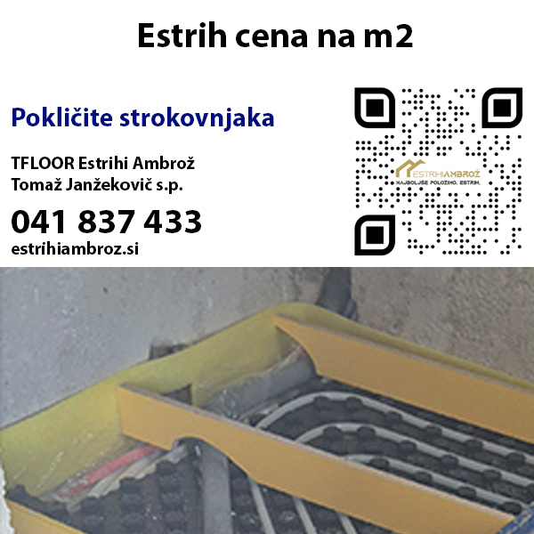 Estrih cena na m2