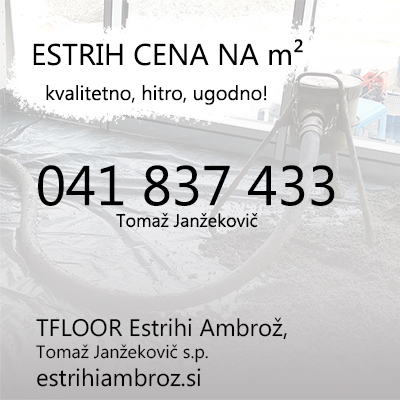 Estrih cena na m2
