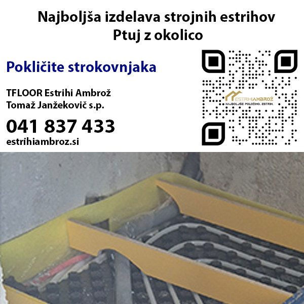 Najboljša izdelava strojnih estrihov Ptuj z okolico