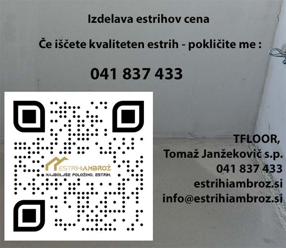 Izdelava estrihov cena
