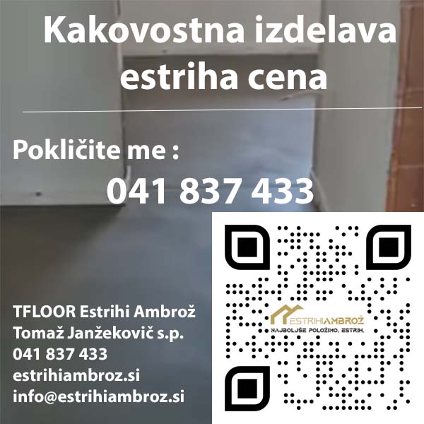 Kakovostna izdelava estriha cena