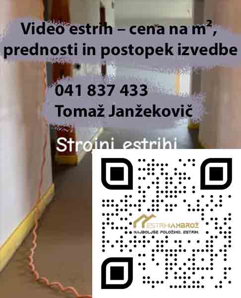 Video estrih – cena na m², prednosti in postopek izvedbe